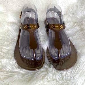 SOLD Michael Kors Bronze Jelly Sandals